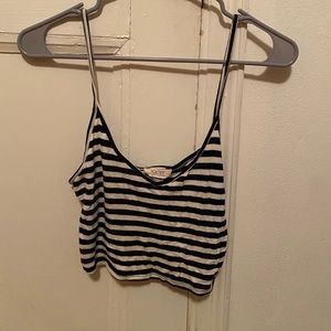 Size small black and white striped crop top